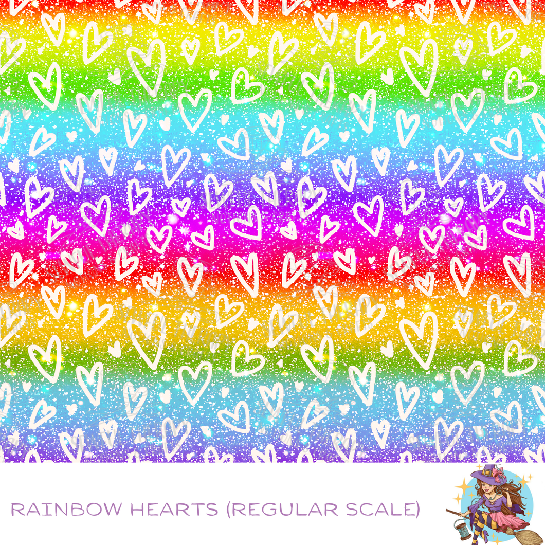 Sewful Adhesive Hexatex 420D (HALF Yard): Rainbow Hearts - MM