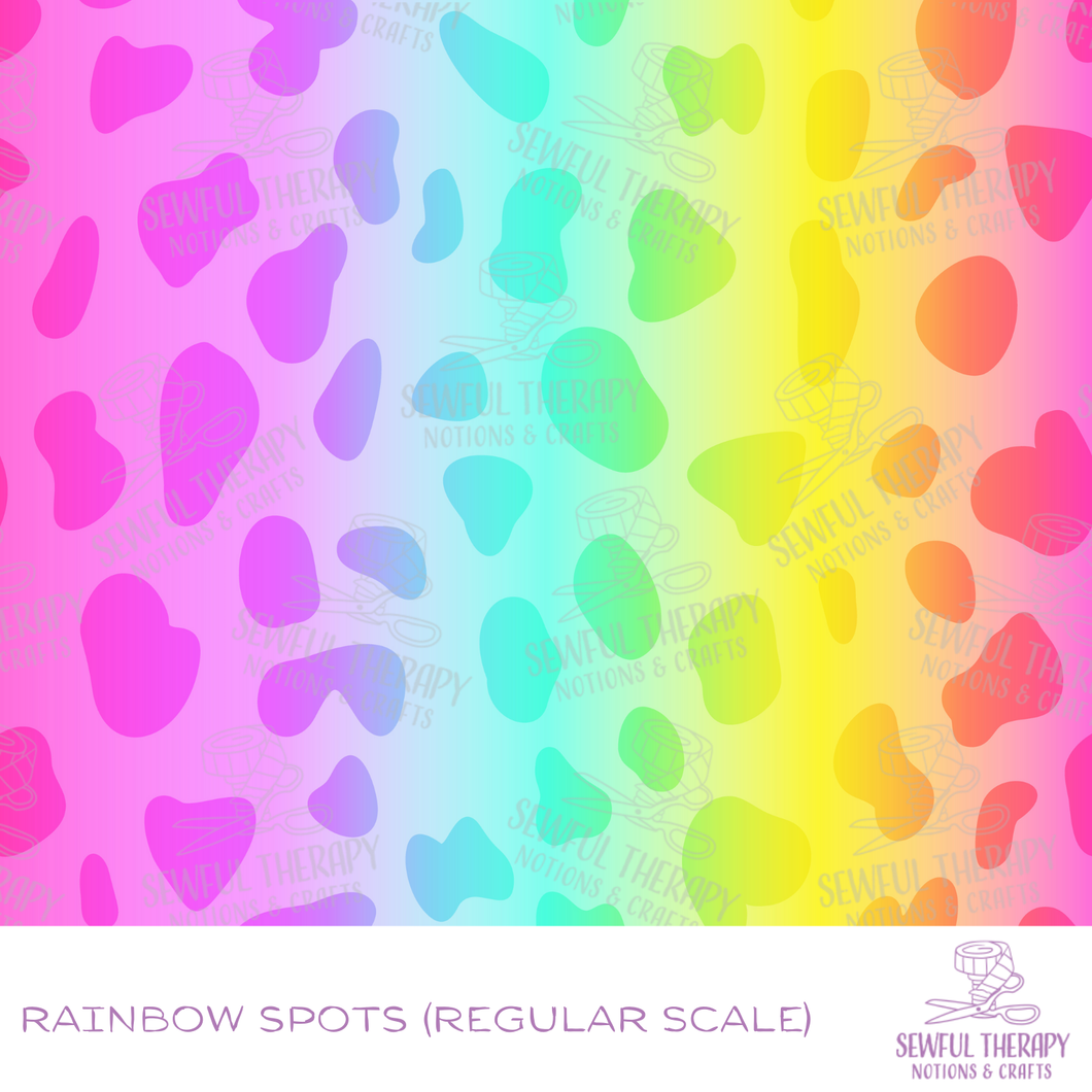 Sewful Adhesive Hexatex 420D (HALF Yard): Rainbow Spots