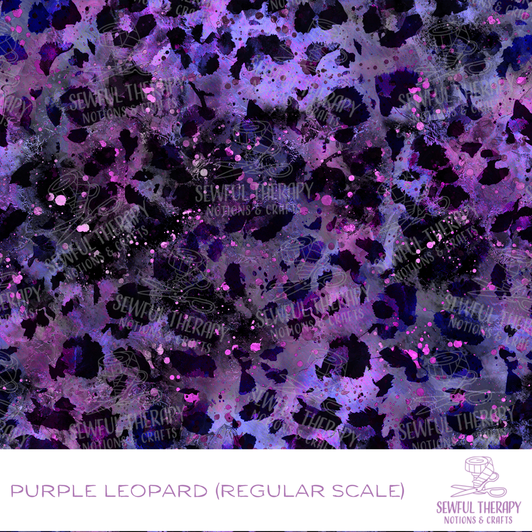 Sewful Adhesive Hexatex 420D (HALF Yard): Purple Leopard