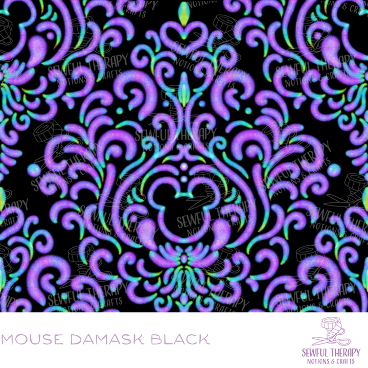 PREORDER 10-12 Business Weeks: SewSquish Cloud (HY) - BLACK MOUSE DAMASK