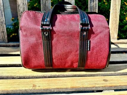 LINEN OXFORD - Red & Black