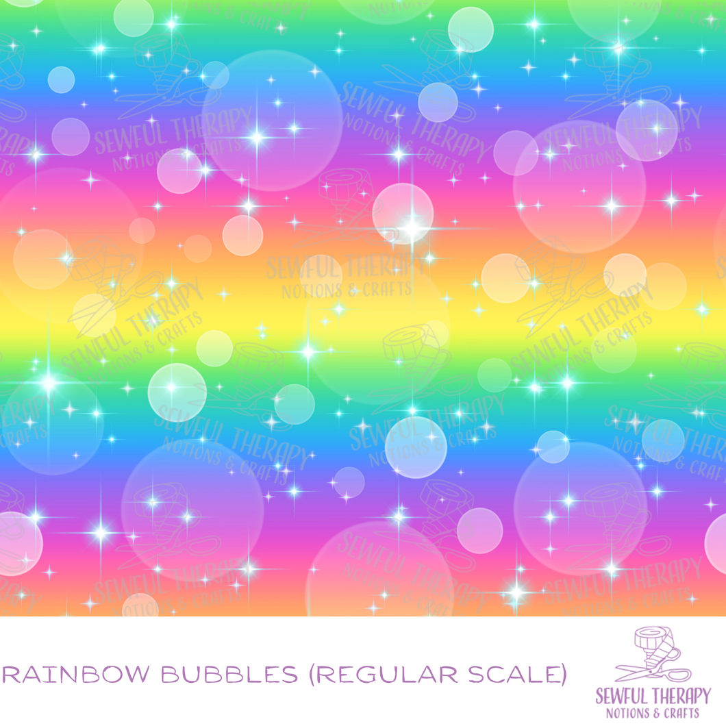 Sewful Adhesive Hexatex 420D (HALF Yard): Rainbow Bubbles