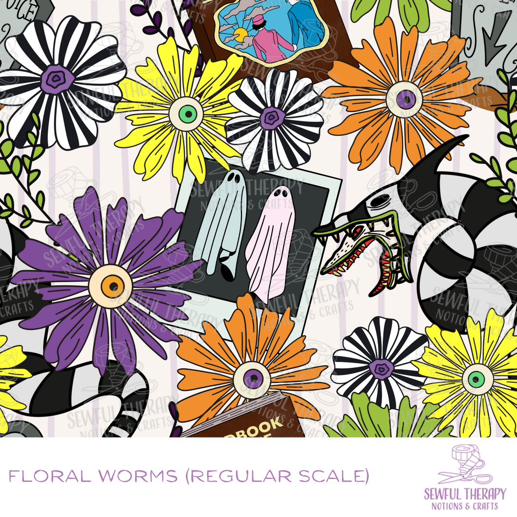 Sewful NON-Adhesive Hexatex 420D (Yard): Floral Worms