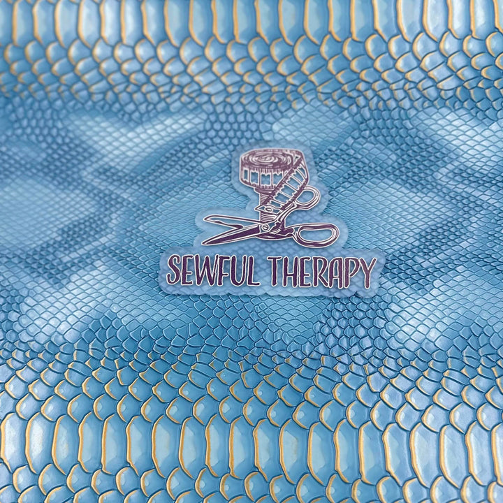 Lóngshēn Cyan & Gold Vinyl (Half Yard)