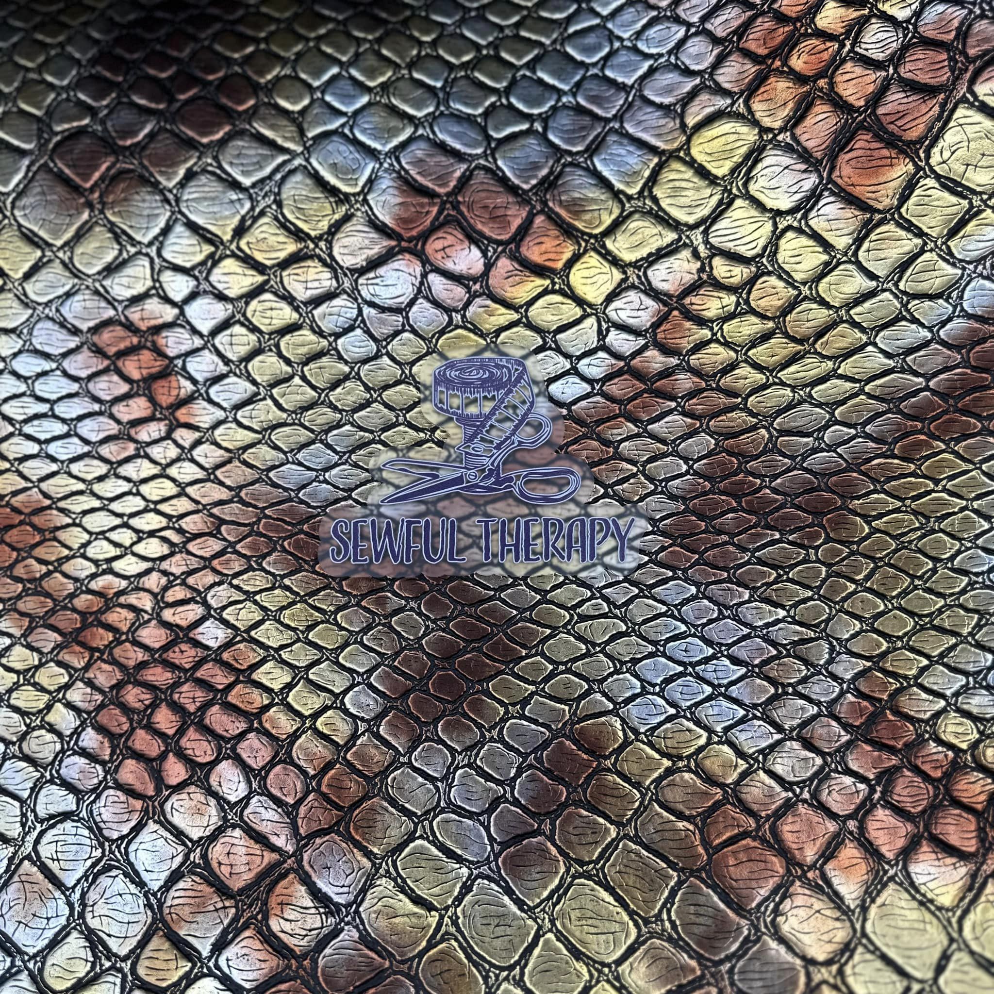 PREORDER 10-12 Business Weeks: Draconic Auric Bronze Vinyl (Half Yard)