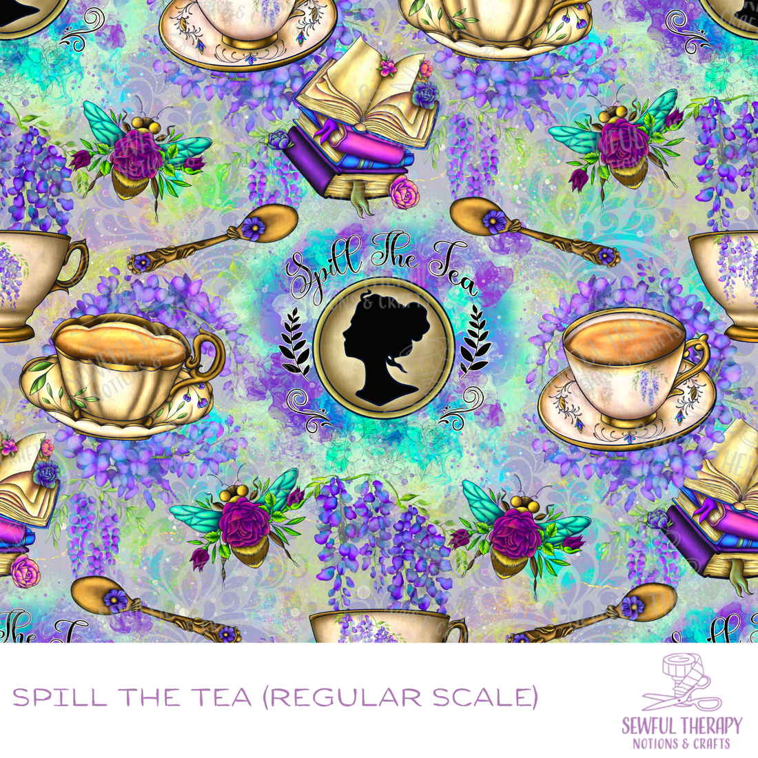 Sewful Non-Adhesive Hexatex 420D Spill the Tea (Yard)