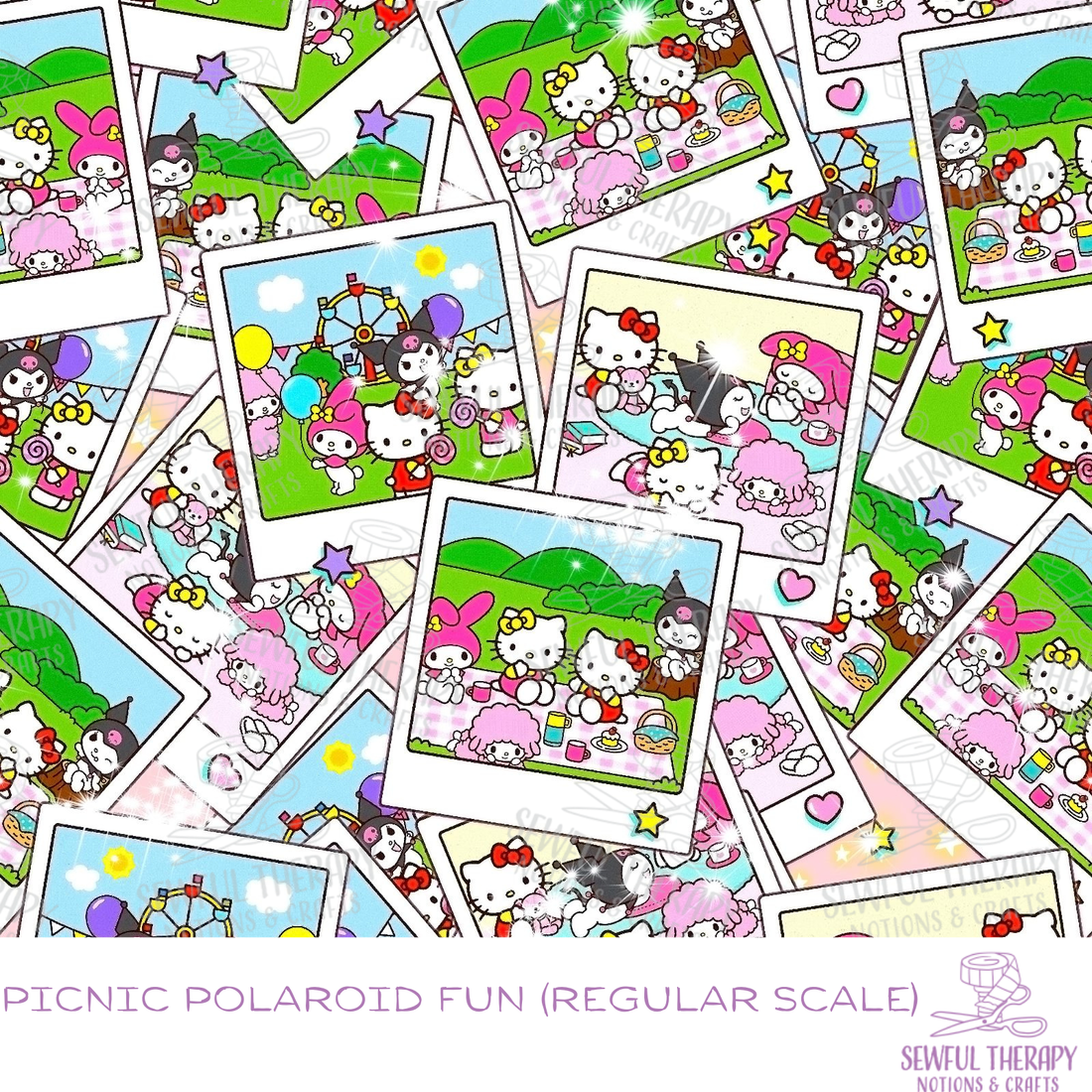 Sewful Non-Adhesive Hexatex 420 Picnic Polaroid Fun (Yard)