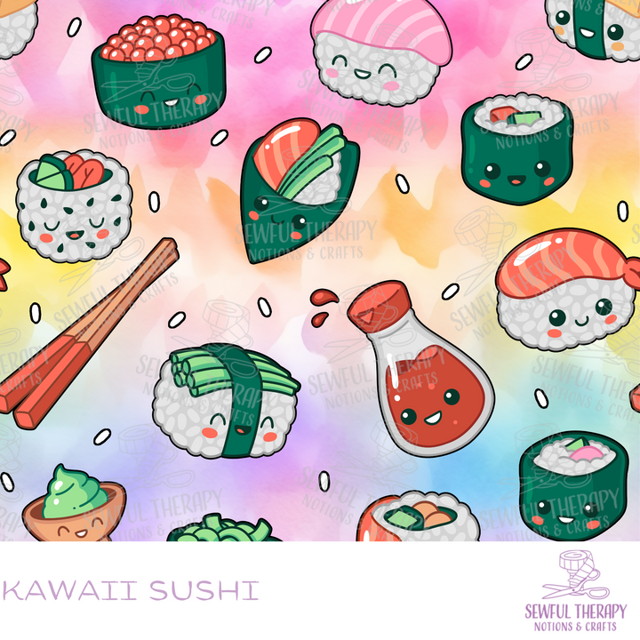 Sewful Non-Adhesive Hexatex 420D Kawaii Sushi (Yard)