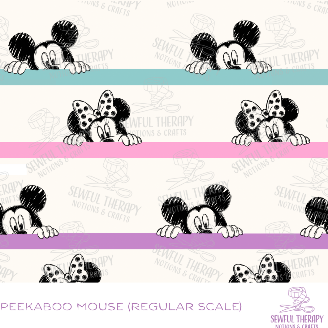 Sewful Adhesive Hexatex 420D (HALF Yard): Peekaboo Mouse