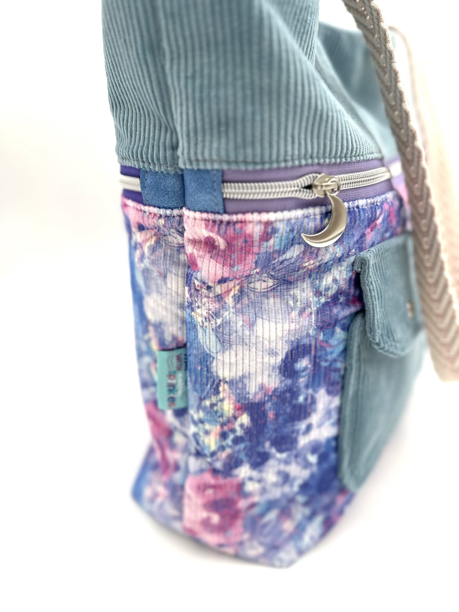 PREORDER 10-12 Business Weeks: Blue Pink Leopard Floral Corduroy - Yard (Regular Scale)