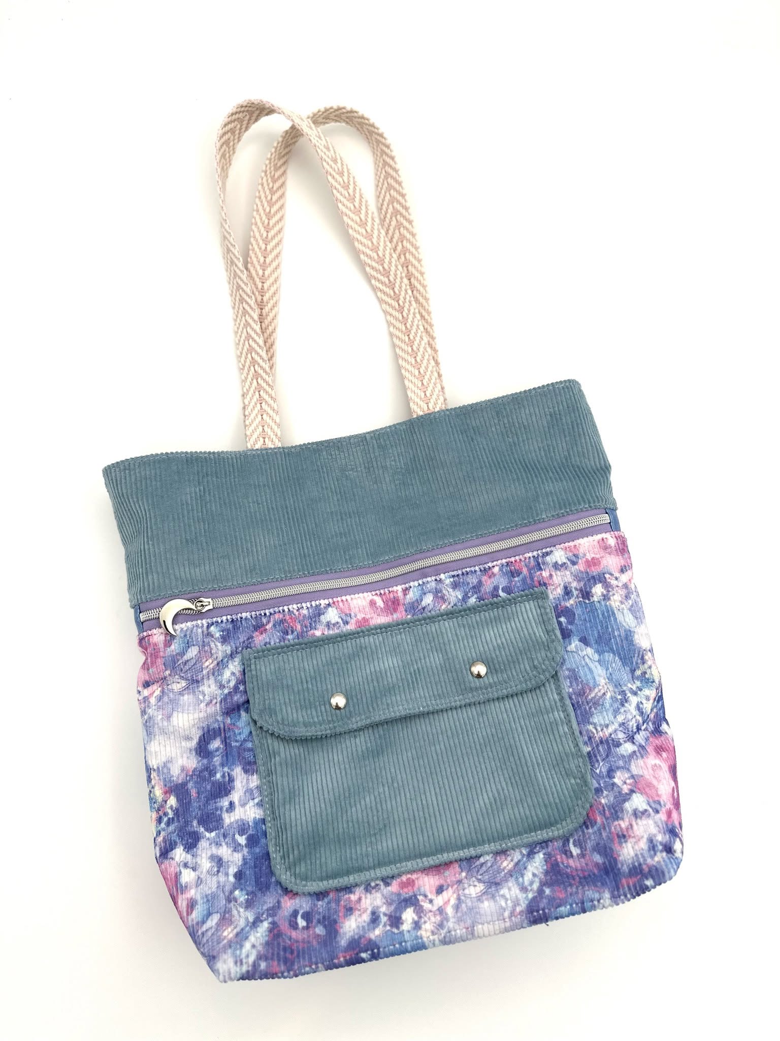 PREORDER 10-12 Business Weeks: Blue Pink Leopard Floral Corduroy - Yard (Regular Scale)