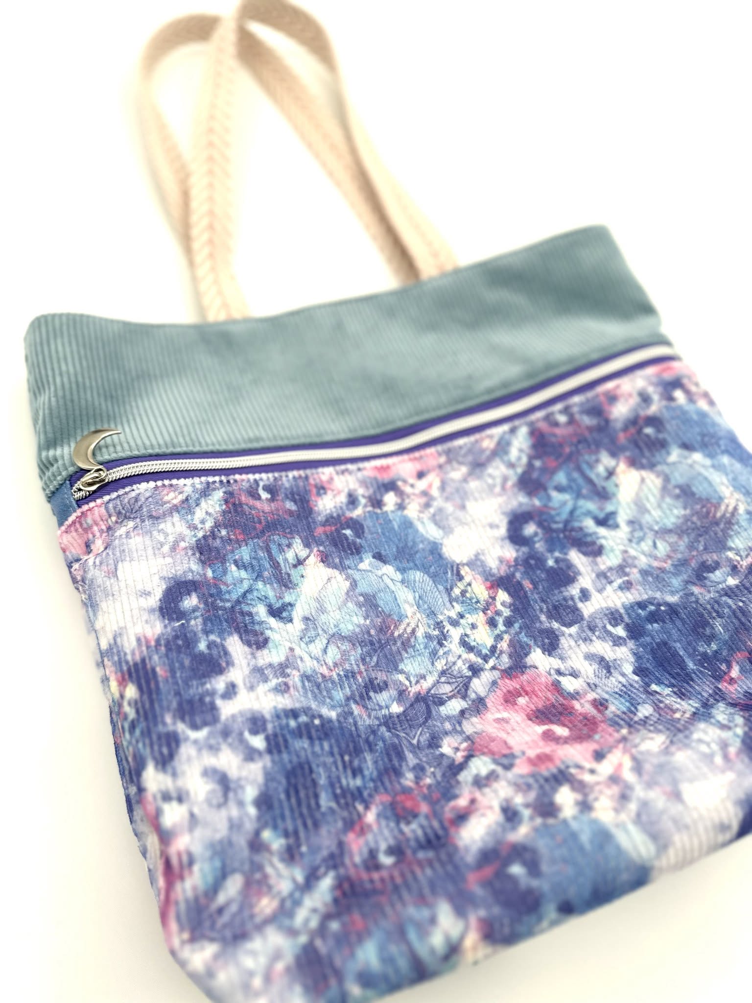 PREORDER 10-12 Business Weeks: Blue Pink Leopard Floral Corduroy - Yard (Regular Scale)
