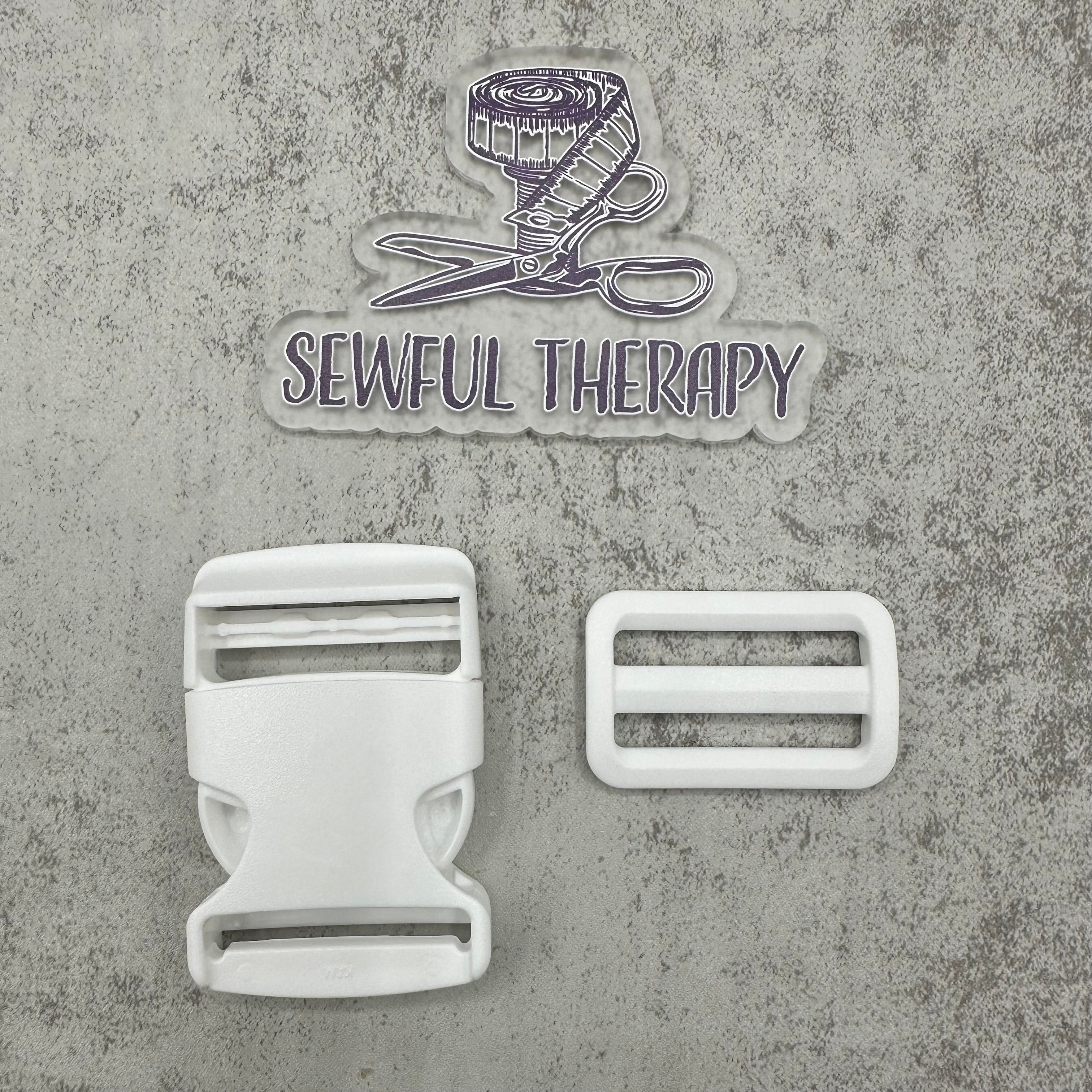 1.5" Plastic Buckle Set: Side Release Buckle + Adjuster