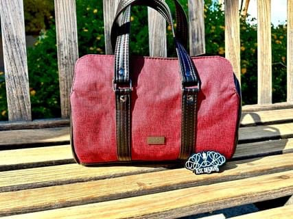 LINEN OXFORD - Red & Black