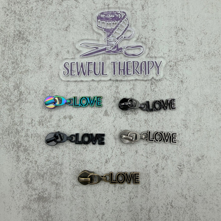 #5 “LOVE” Outline Zipper Pulls (Pack of 3)
