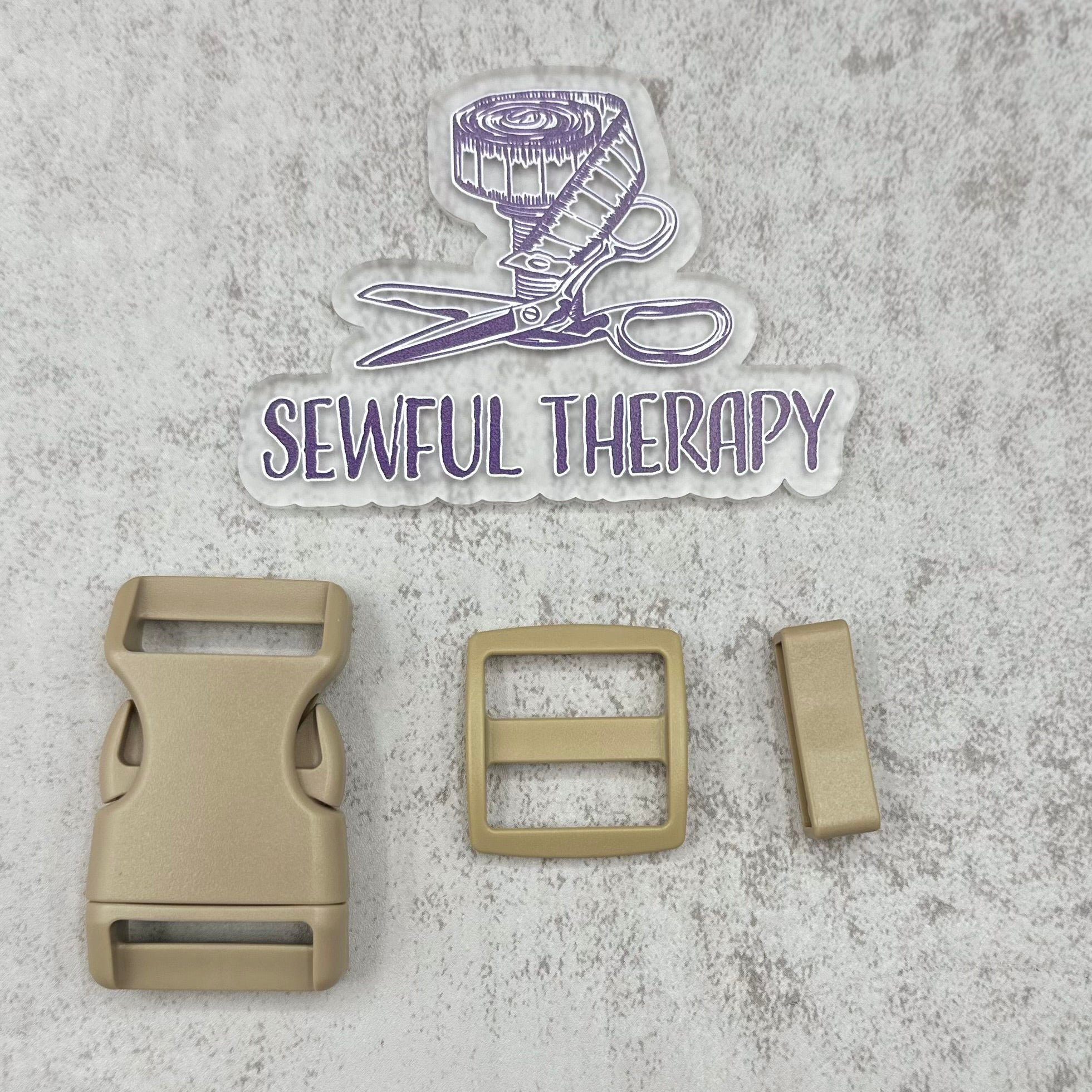 1" Plastic Buckle Set: Side Release Buckle + Adjuster + Loop