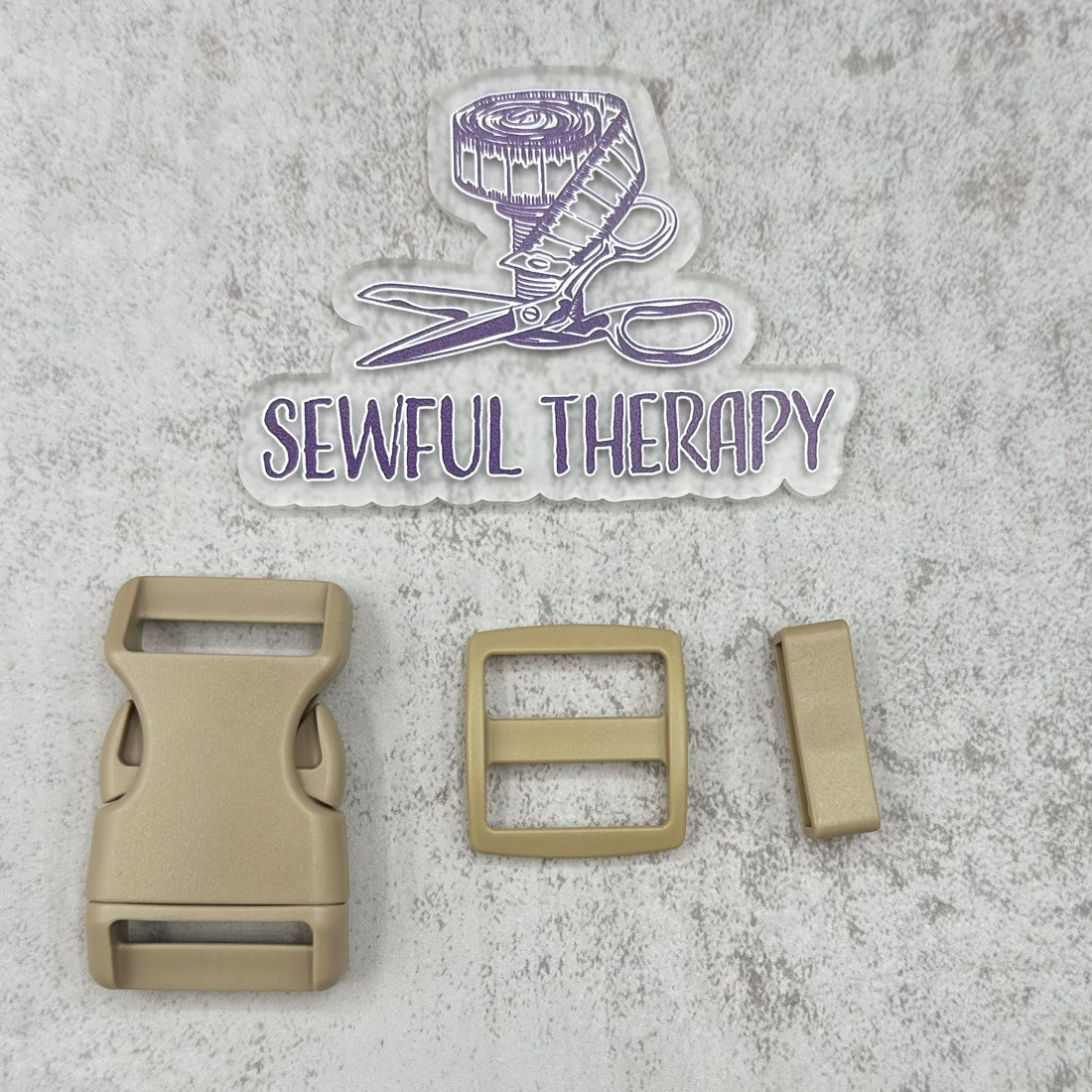 1" Plastic Buckle Set: Side Release Buckle + Adjuster + Loop