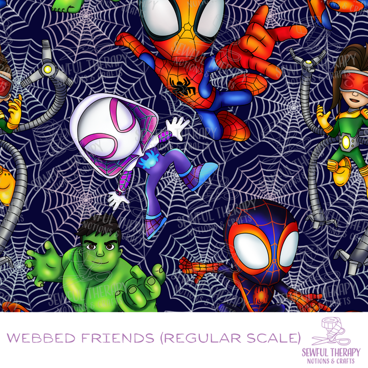 Sewful Adhesive Hexatex 420D (HALF Yard): Webbed Friends
