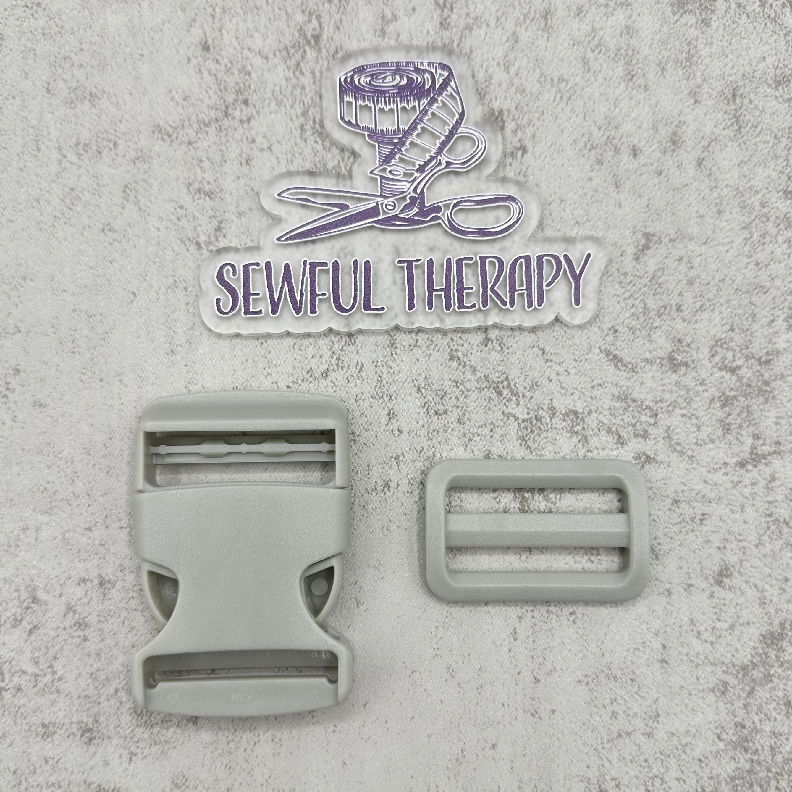 1.5" Plastic Buckle Set: Side Release Buckle + Adjuster