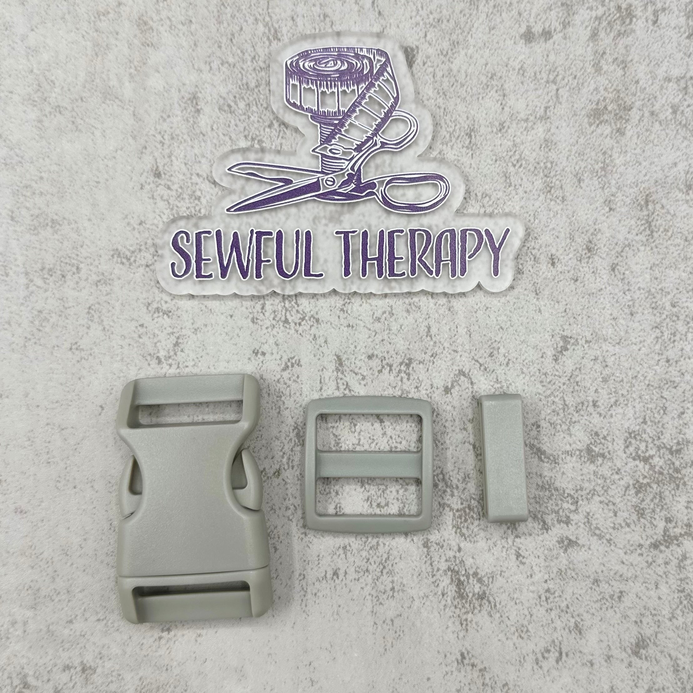 1" Plastic Buckle Set: Side Release Buckle + Adjuster + Loop