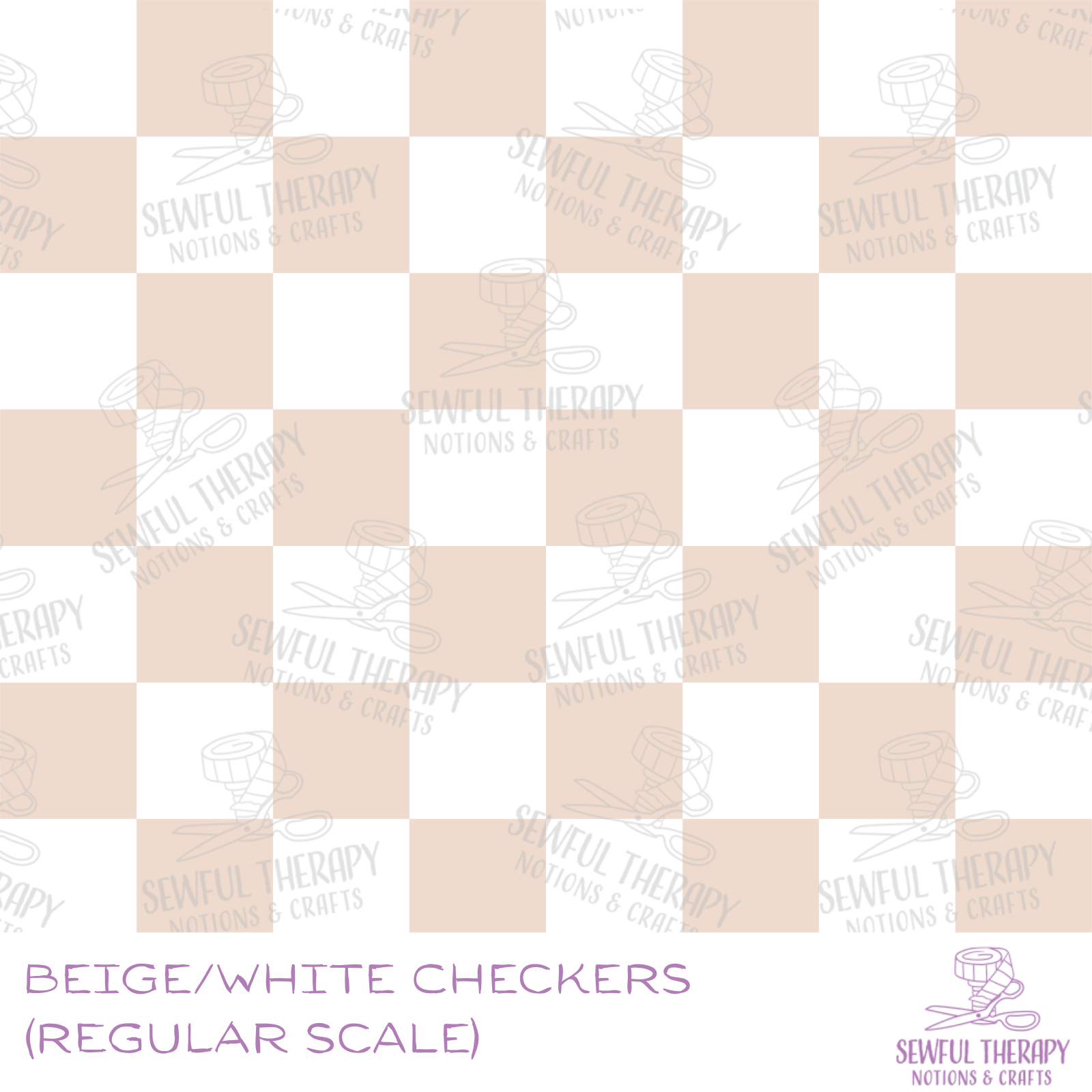 SewSquish Cloud (HY) - BEIGE/WHITE CHECKERS