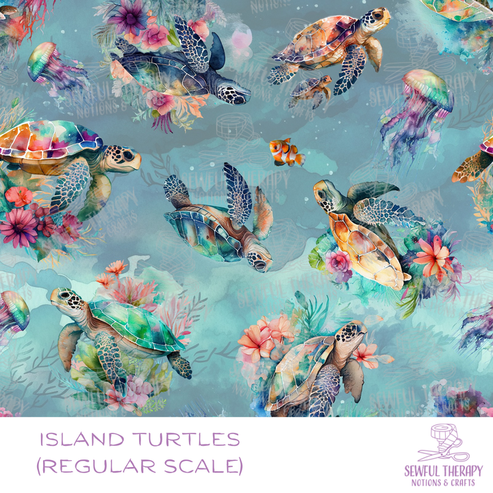 PREORDER 10-12 Business Weeks: ISLAND TURTLES Neoflex V2 (2.0mm Thick) Half Yard