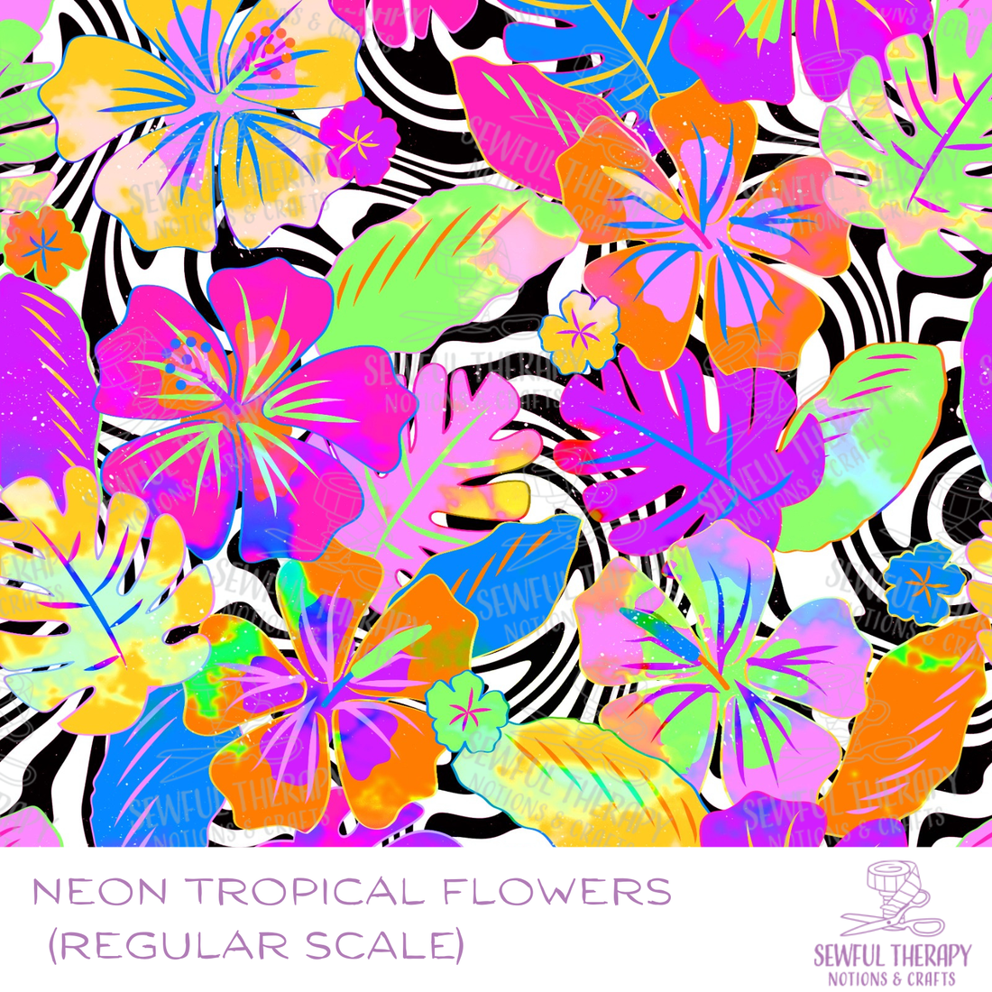 SewSquish Cloud (HY) - NEON TROPICAL FLOWERS