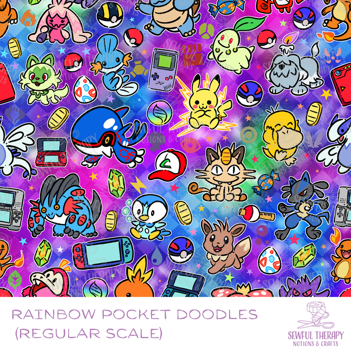 Rainbow Pocket Doodles Hexatex (YD)
