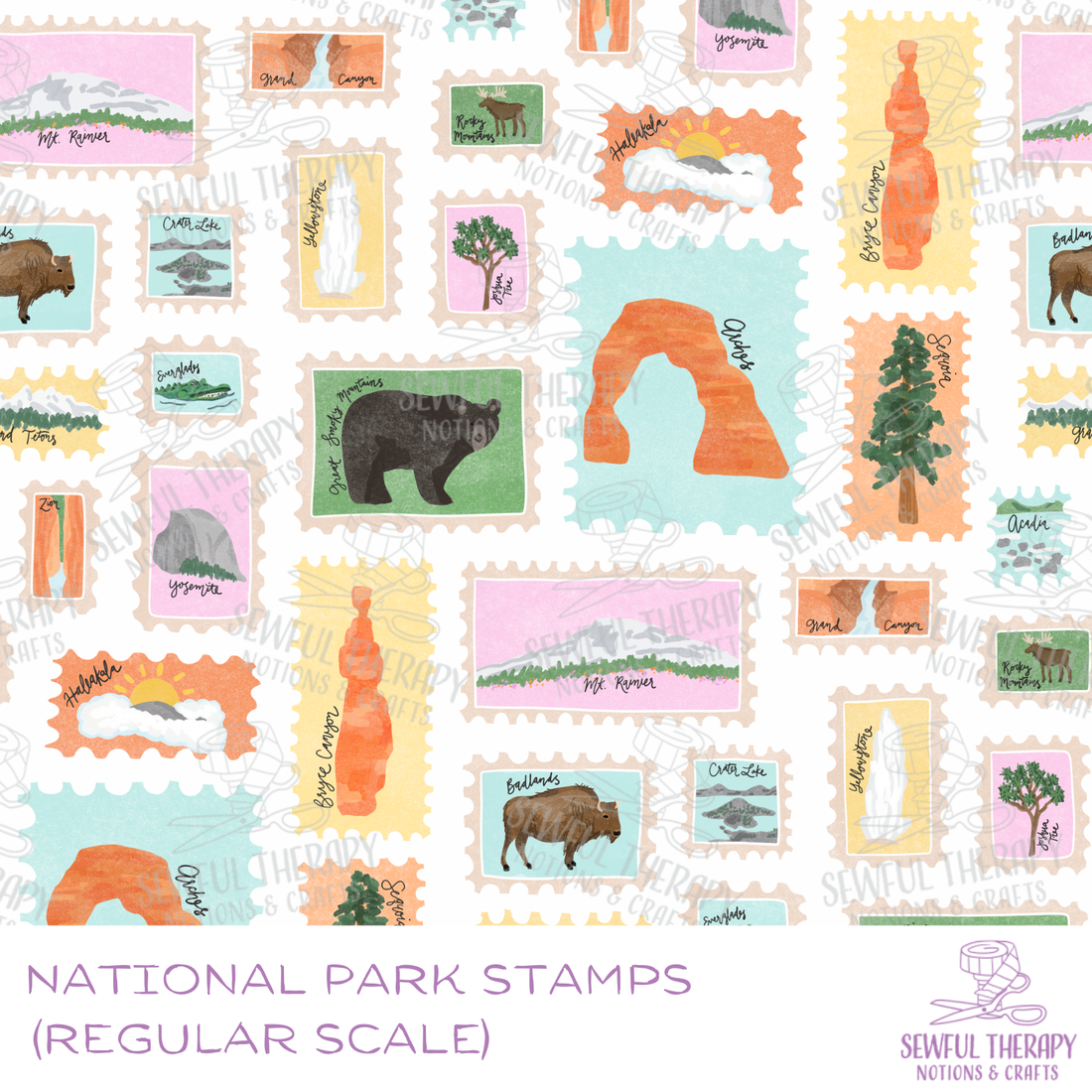 PREORDER 10-12 Business Weeks: National Park Stamps (Regular Scale)