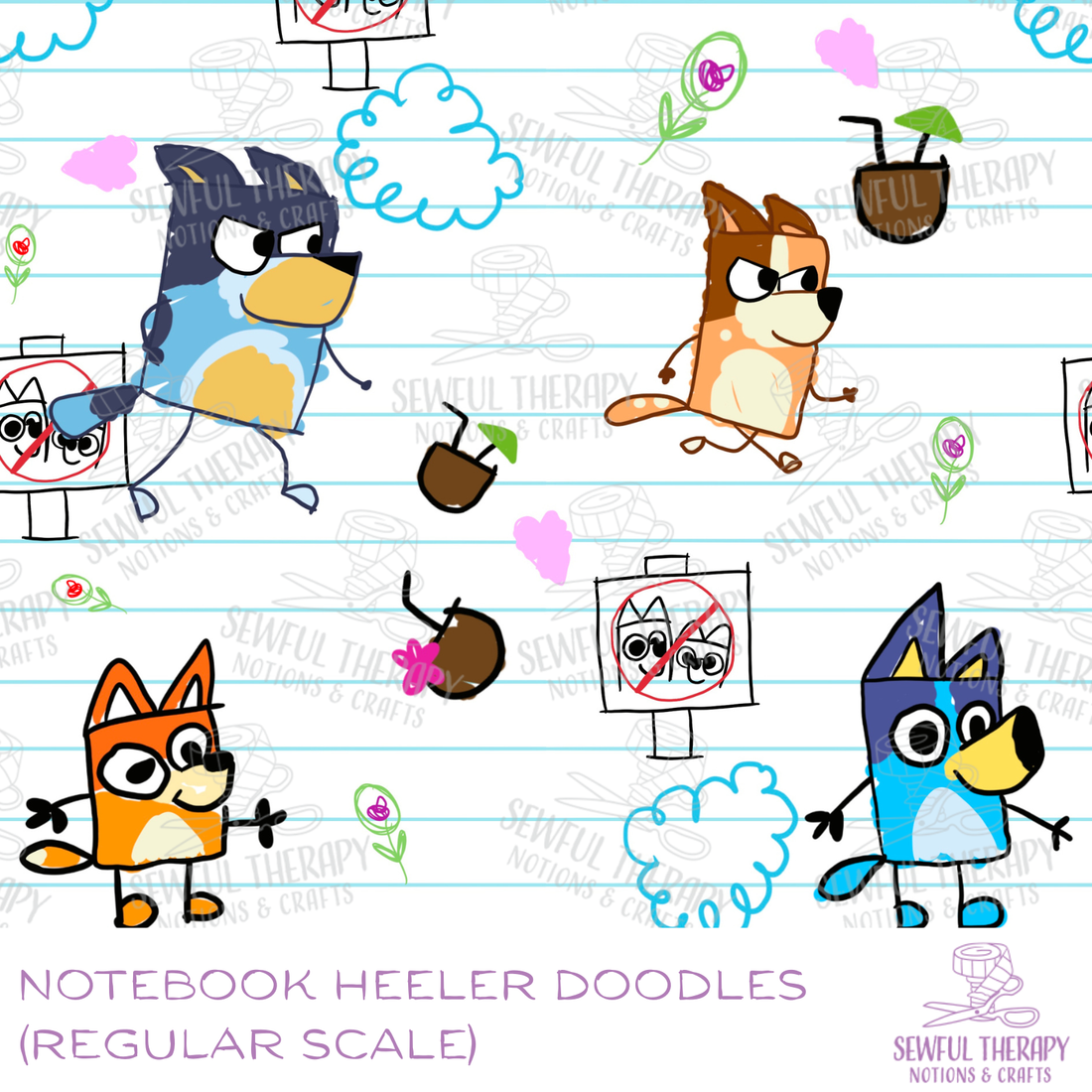 PREORDER 10-12 Business Weeks: Notebook Heeler Doodles (Regular Scale)
