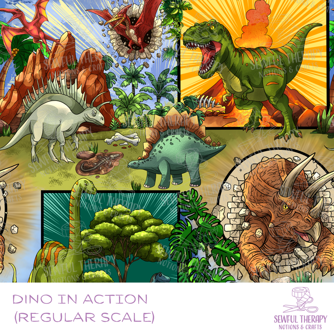 Dino in Action Hexatex (YD)