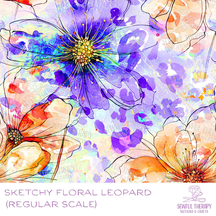 Sketchy Floral Leopard SEWLUXE (YD)