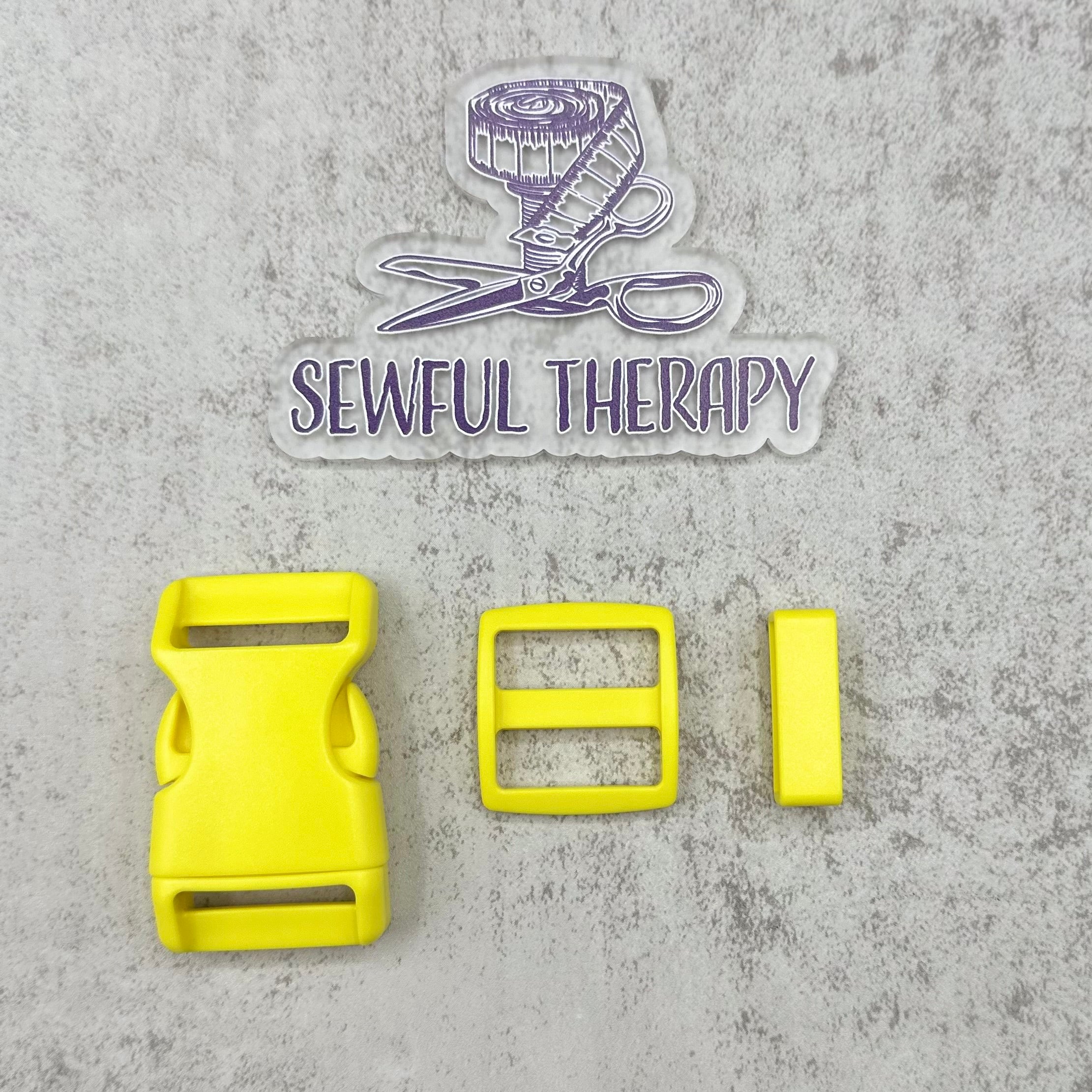 1" Plastic Buckle Set: Side Release Buckle + Adjuster + Loop