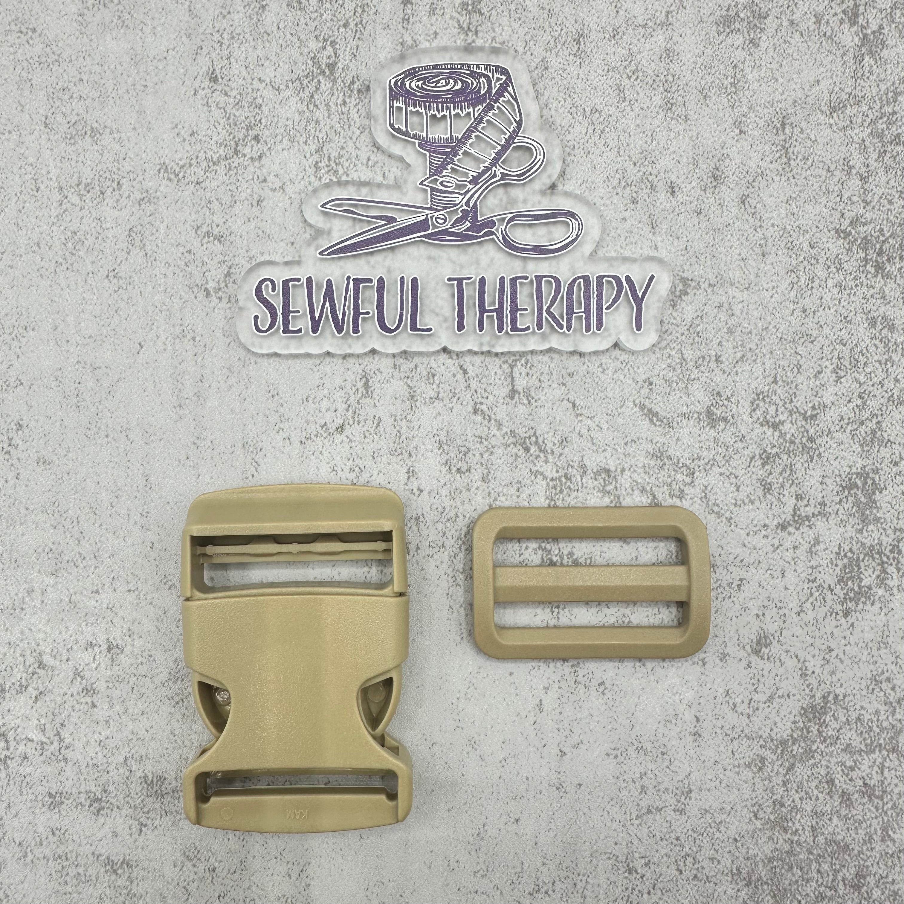 1.5" Plastic Buckle Set: Side Release Buckle + Adjuster