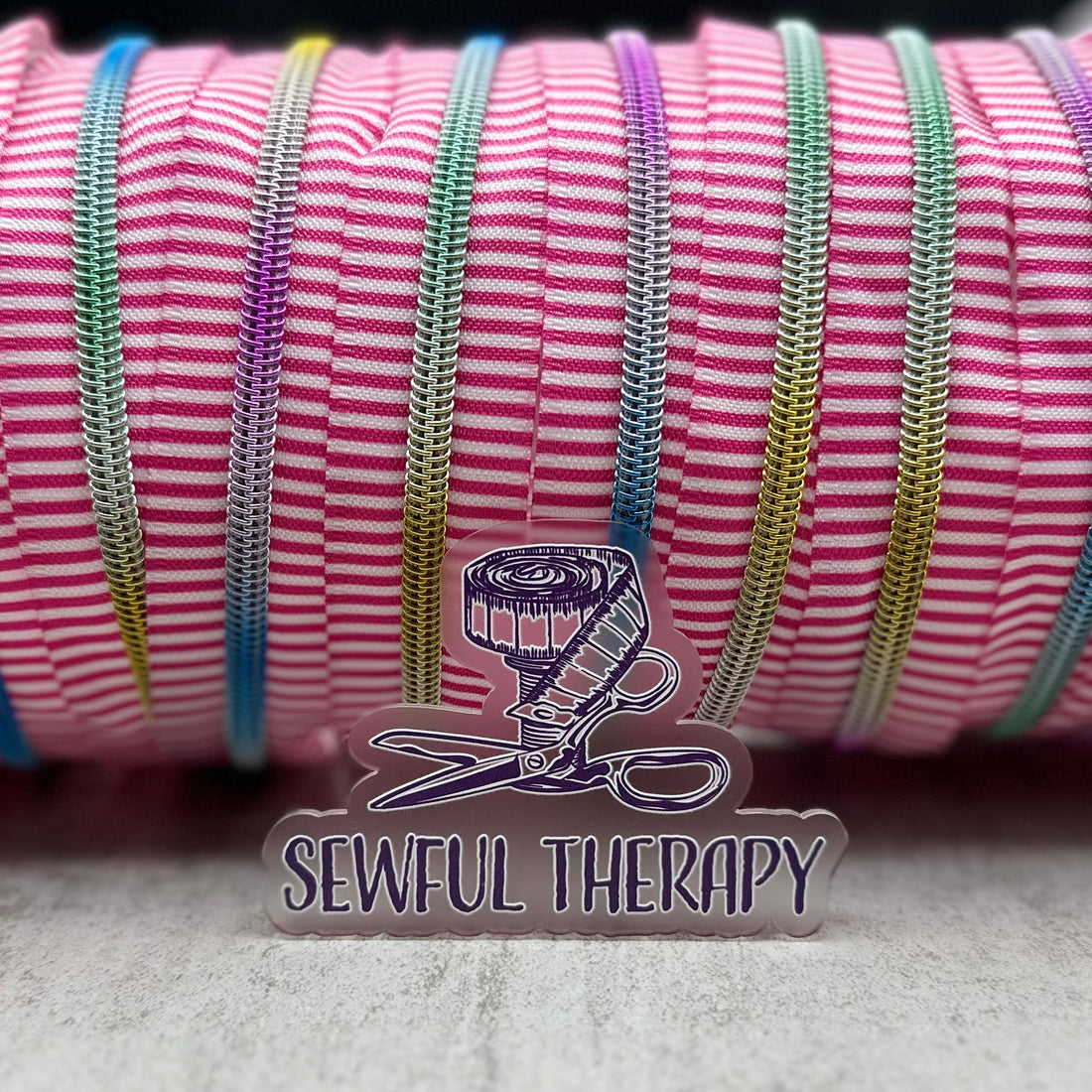 #5 Rainbow Teeth Striped Zipper Tape (3 Yard Precut)