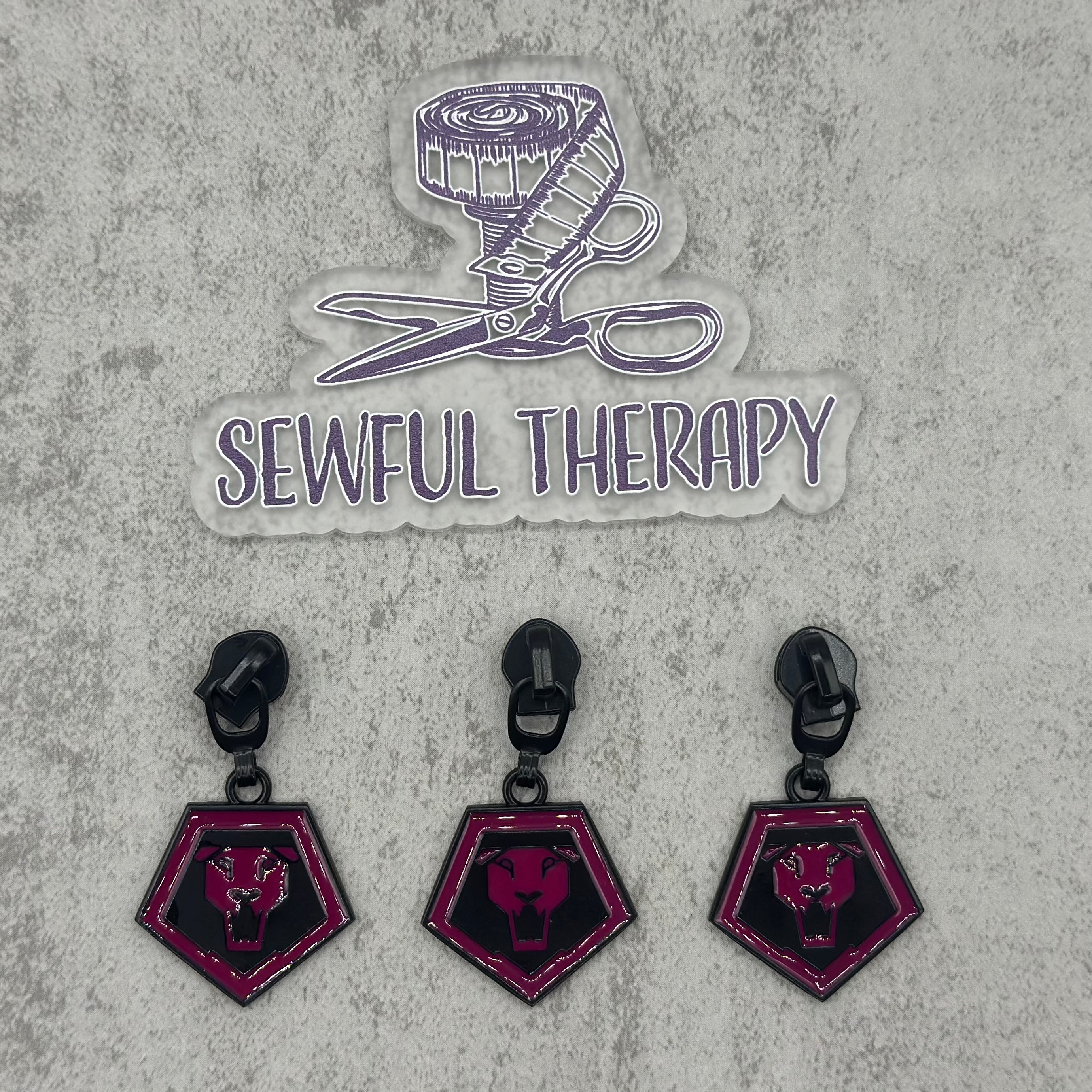 KPDH #5 Double Sided Enamel Zipper Pulls (Pack of 3)