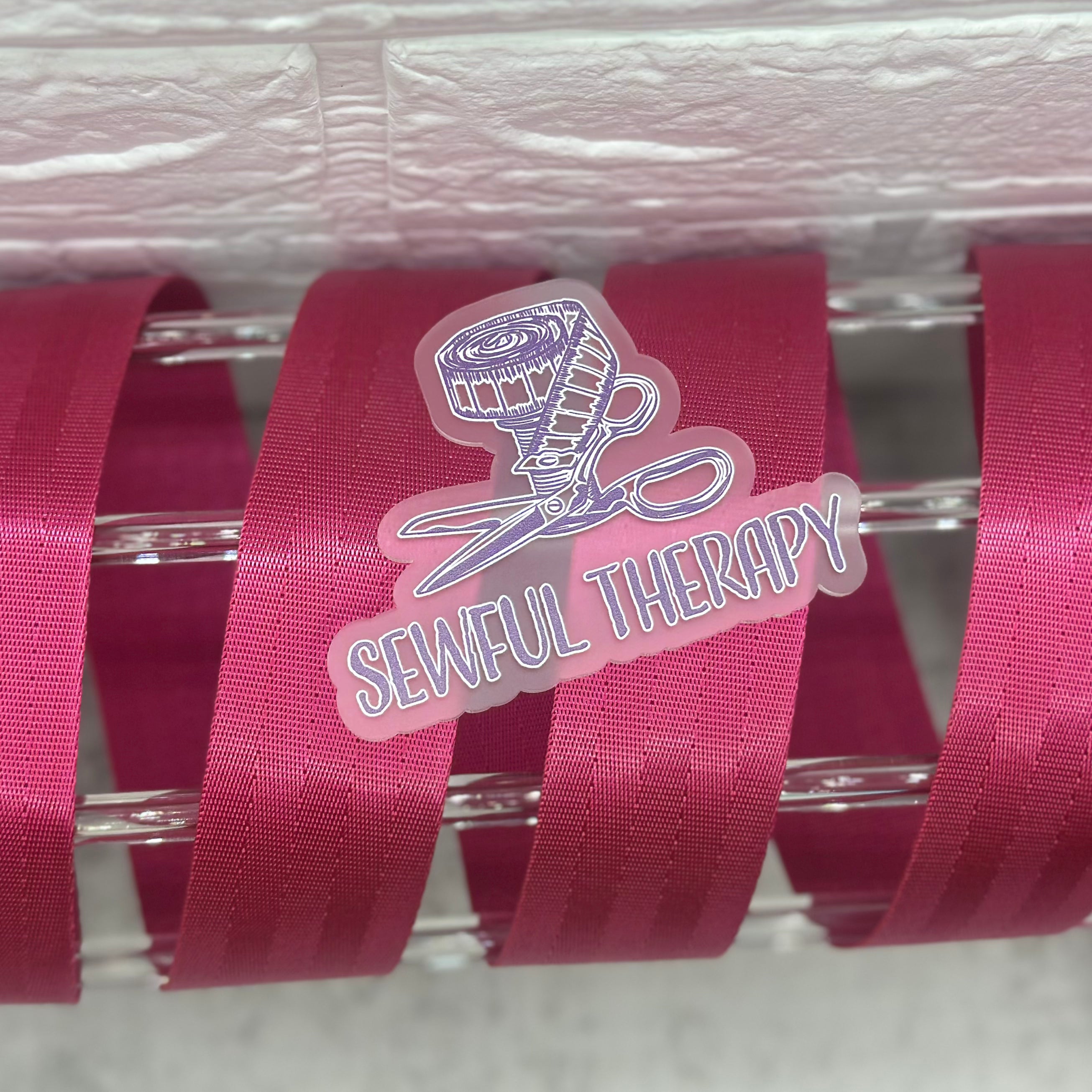 Raspberry Seatbelt Webbing (Precut 3 Yards): 0.5", 1”, 1.5”