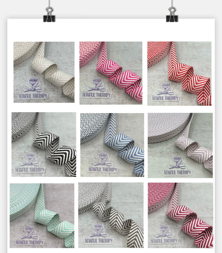 1.5" (38mm) Wide - Chevron Webbing (5 Yards Precut)