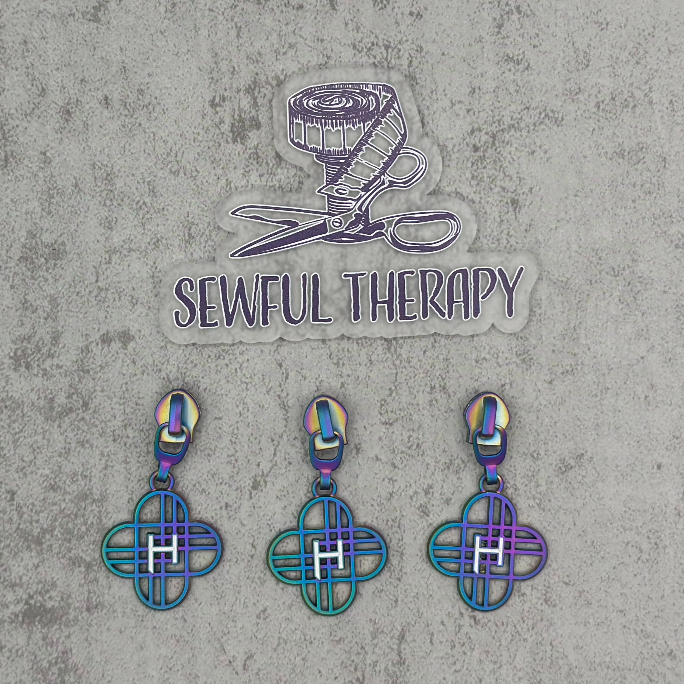 KPDH #5 Double Sided Enamel Zipper Pulls (Pack of 3)