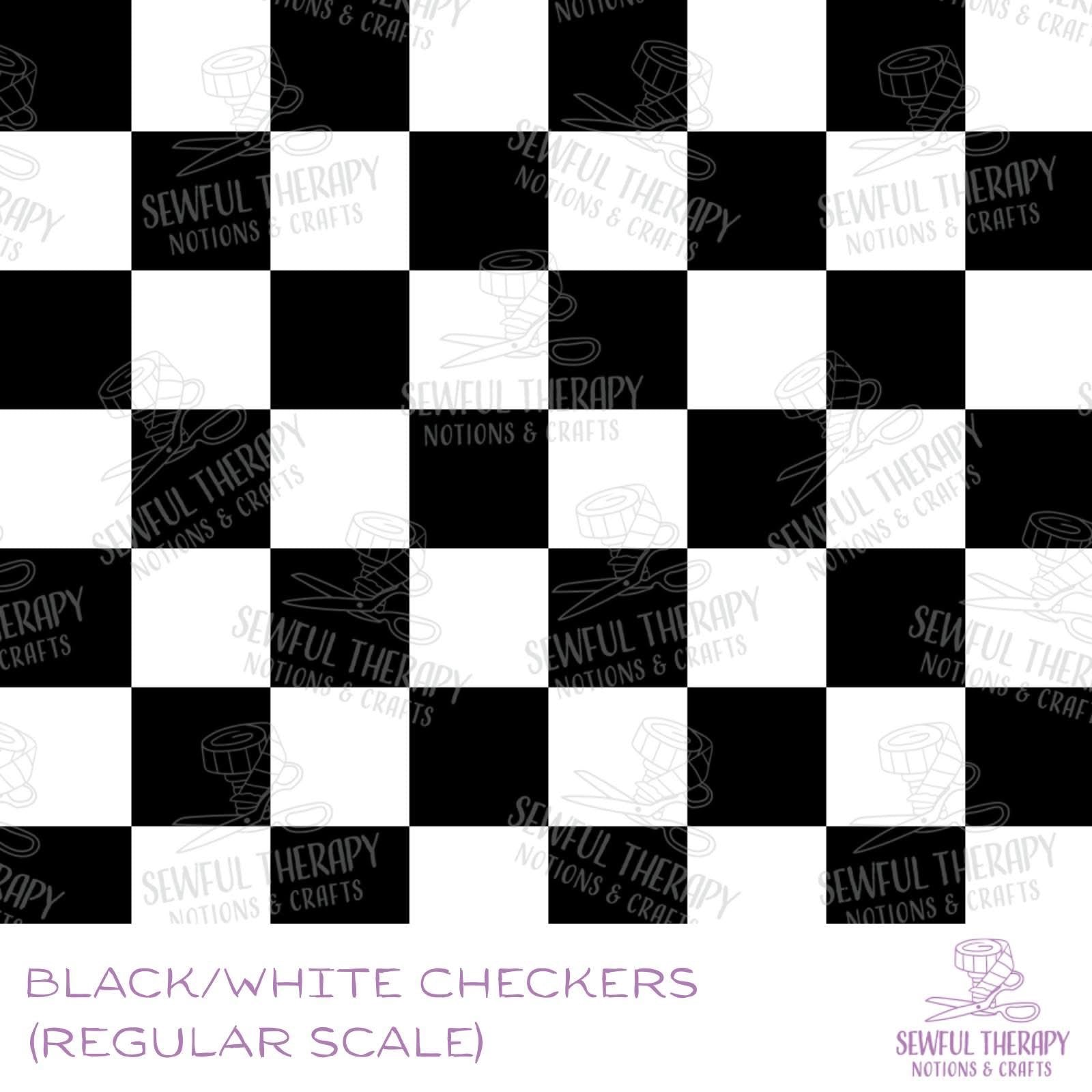Black and White Checkers Neoflex V2 (2.0mm Thick) Half Yard