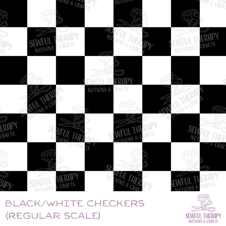 PREORDER 10-12 Business Weeks: Black and White Checkers V2 (2.0mm Thick) Half Yard