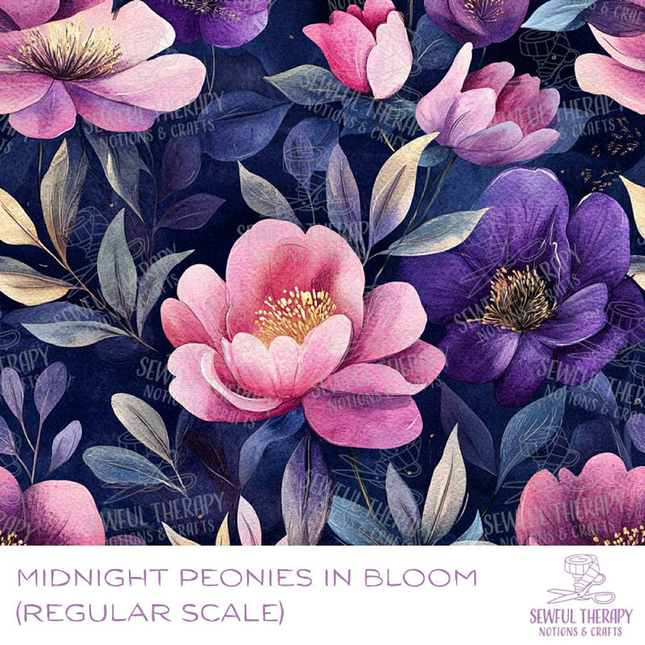 Midnight Peonies in Bloom SewSmooth (Yard)