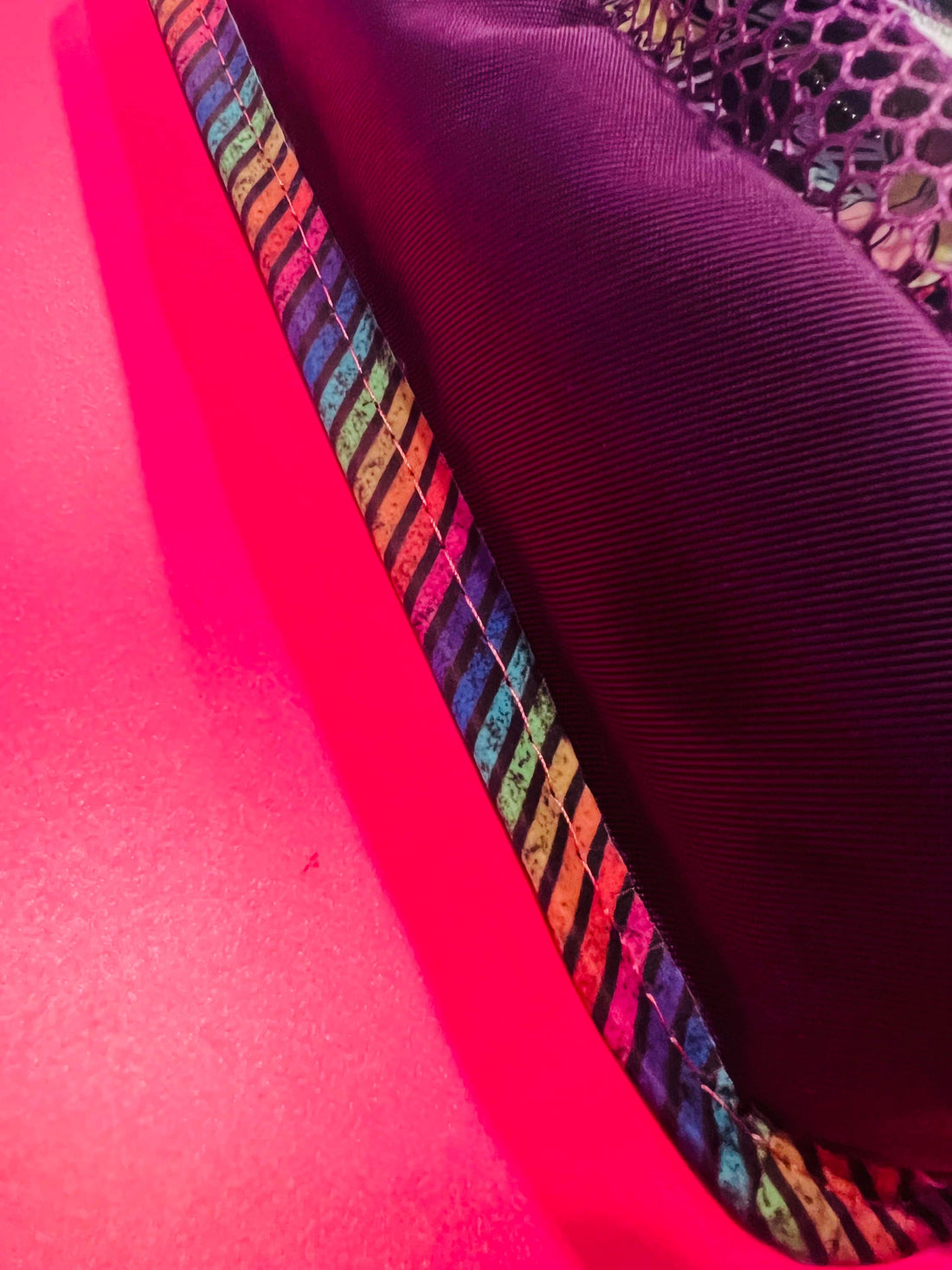 1" Stick 'n Sew™ Self-Adhesive Binding Tape in Diagonal Rainbow Grunge Stripes (10 Yard Roll)