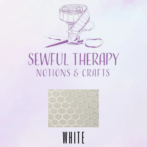 Adhesive Hex Polyester Ripstop 420D (HALF Yard) White