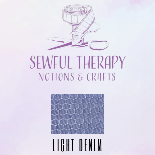 Adhesive Hex Polyester Ripstop 420D (HALF Yard) Light Denim