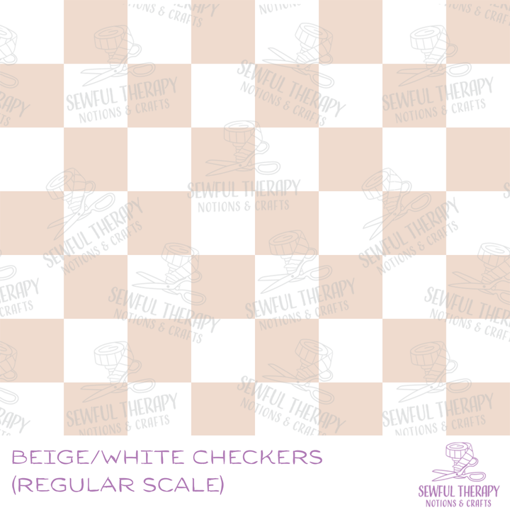 Beige/White Checkers SewSmooth (Yard)