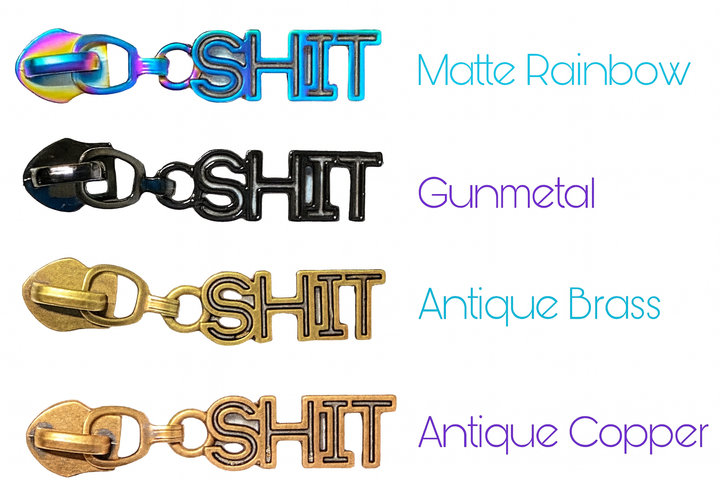 #5 “SHIT” Outline Zipper Pulls (Pack of 3)