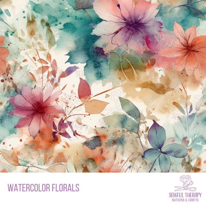 Watercolor Florals Outdoor Utility Fabric (Yard)