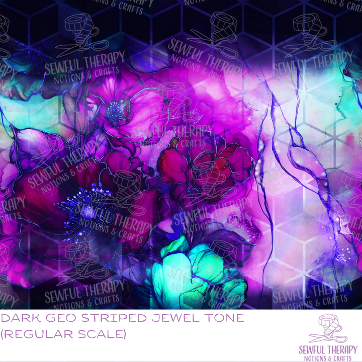 Dark Geo Striped Jewel Tone SEWLUXE (YD)