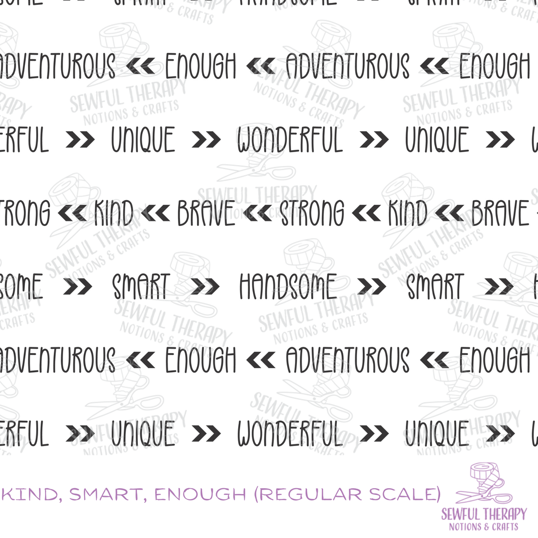 Kind, Smart, Enough Affirmation Hexatex (YD)